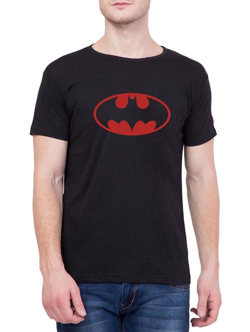 black cotton chest print tshirt - 14455662 - Very Small Image - 1