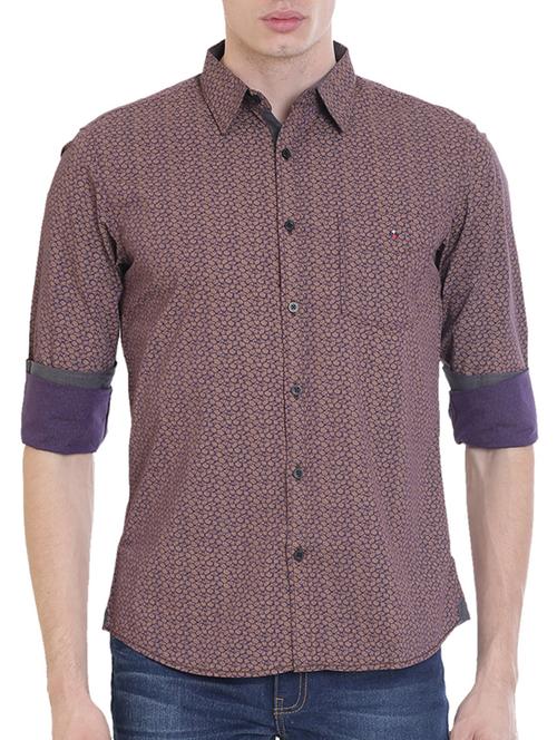 brown cotton casual shirt - 14457616 - Very Small Image - 1