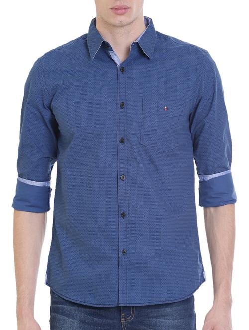 blue cotton casual shirt - 14457618 - Very Small Image - 1