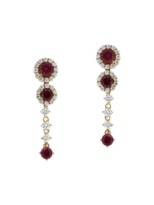 red silver drop earrings - 14465224 - Very Small Image - 1