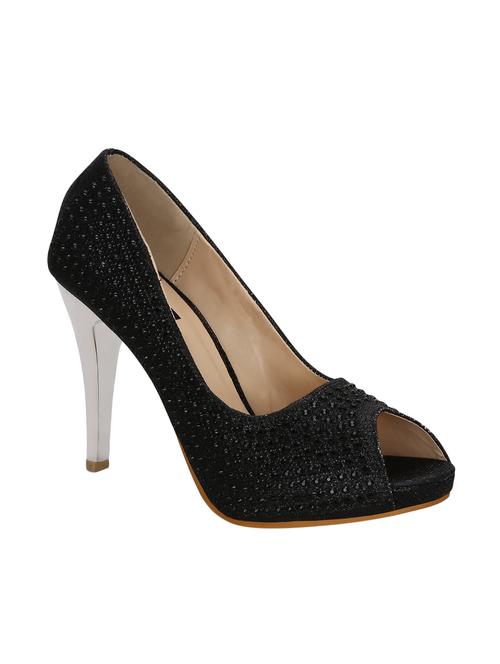 black faux leather slip on sandals - 14468370 - Very Small Image - 1