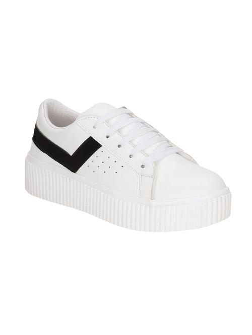 black faux leather laceup sneakers - 14468517 - Very Small Image - 1
