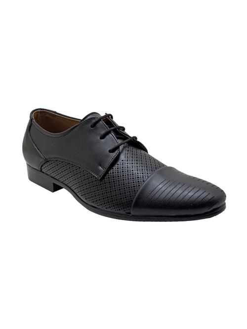 black leatherette formal derby - 14476397 - Very Small Image - 1