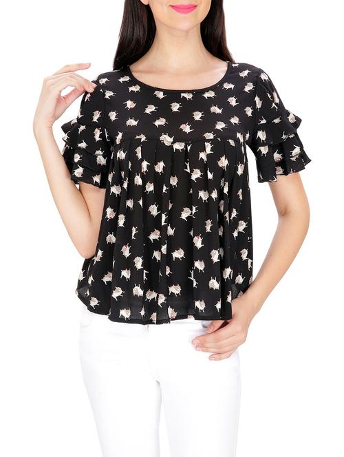 women's peplum round neck top - 14479574 - Very Small Image - 1