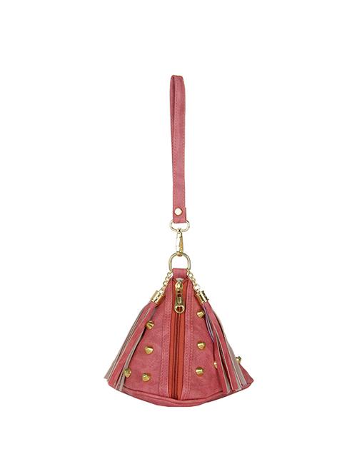 maroon leatherette clutch - 14481358 - Very Small Image - 1