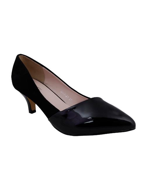 black faux leather slip on pumps - 14484414 - Very Small Image - 1