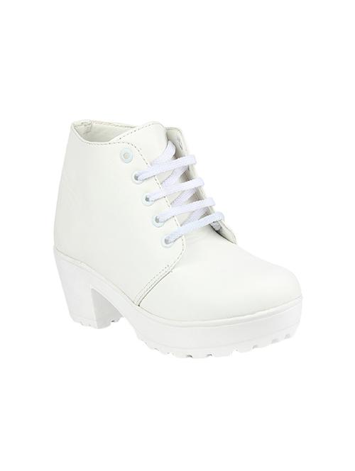 white leatherette ankle boots - 14490259 - Very Small Image - 1