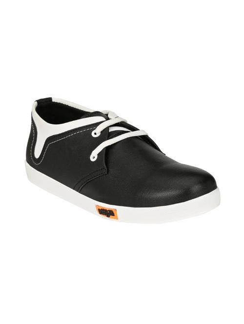 black leatherette lace up sneaker - 14493722 - Very Small Image - 1