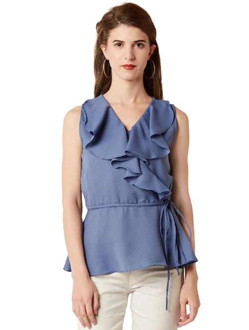 draw string waist ruffled top - 14499575 - Very Small Image - 1