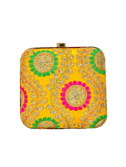 yellow polyester box clutch - 14503984 - Very Small Image - 1