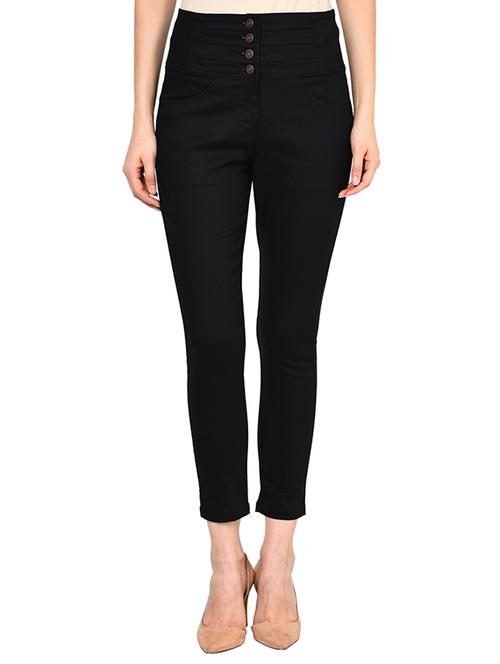 black cotton lycra trouser - 14505721 - Very Small Image - 1