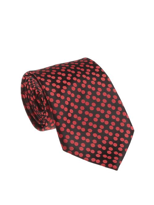 red micro silk fabric tie with cuff link and pocket square - 14506866 - Very Small Image - 1