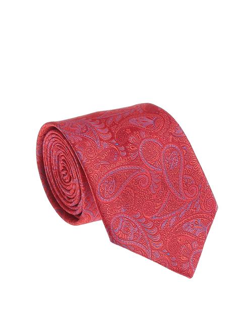 red micro silk fabric tie with cuff link and pocket square - 14506867 - Very Small Image - 1