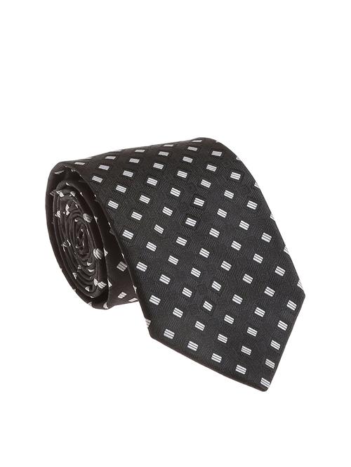 black micro silk fabric tie with cuff link and pocket square - 14506871 - Very Small Image - 1