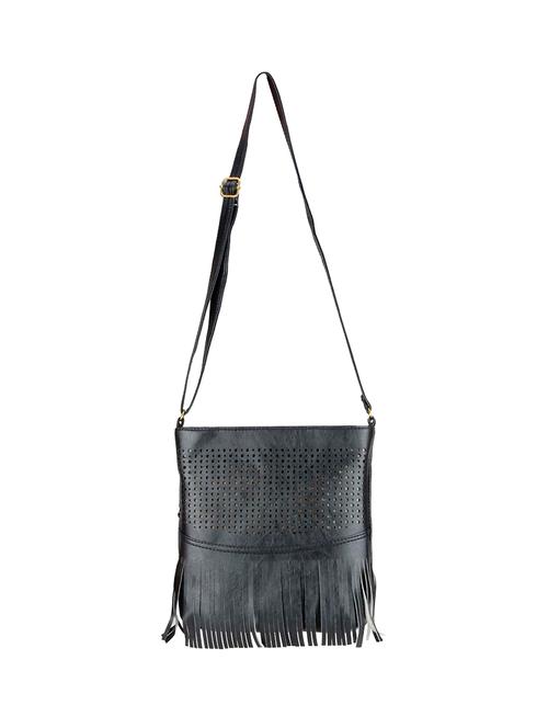 black leatherette regular sling bag - 14520002 - Very Small Image - 1
