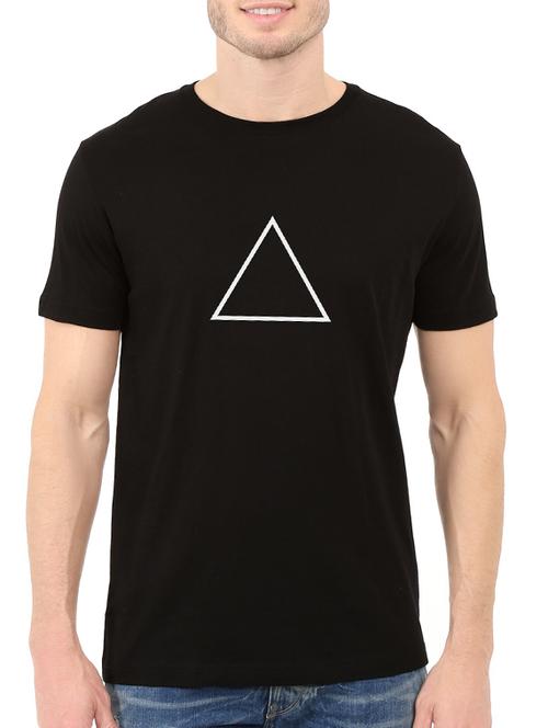 black cotton chest print tshirt - 14521162 - Very Small Image - 1
