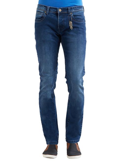 blue cotton washed jeans - 14525639 - Very Small Image - 1