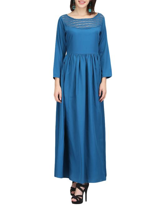 solid blue maxi dress - 14528876 - Very Small Image - 1