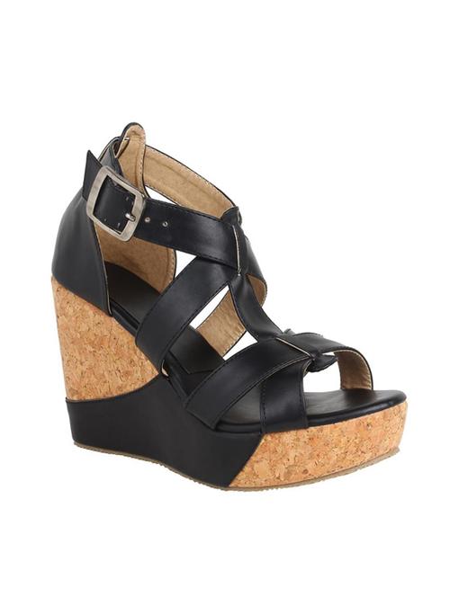 glitzy galz women black platform sandal - 14529347 - Very Small Image - 1