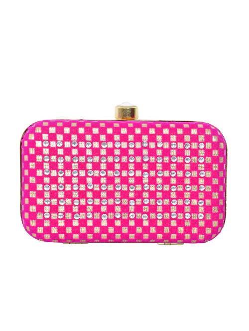 pink polyester box clutch - 14530252 - Very Small Image - 1