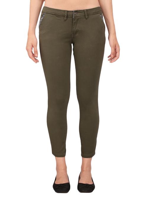 green cotton lycra trouser - 14544497 - Very Small Image - 1