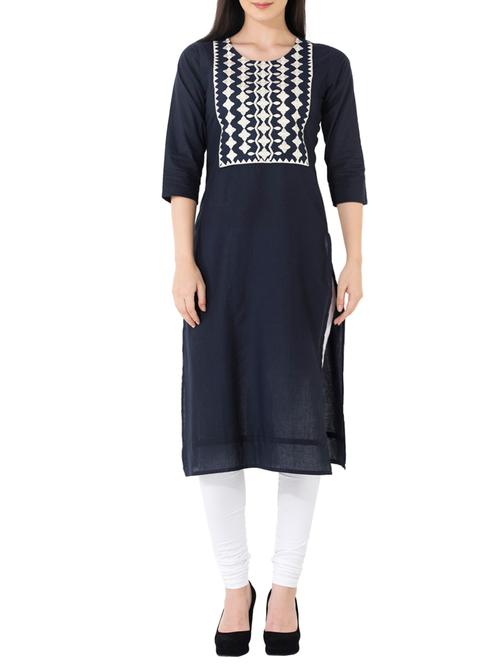 embroidered straight kurta - 14549286 - Very Small Image - 1