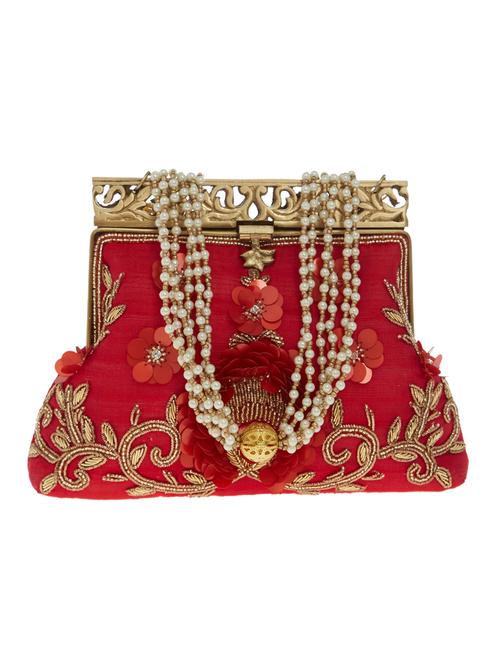 red silk ethnic clutch - 14553293 - Very Small Image - 1