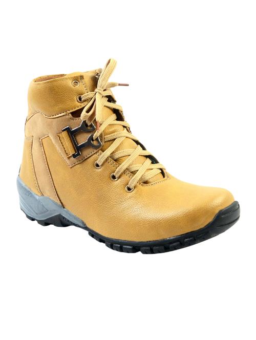 beige leatherette high ankle boots - 14561735 - Very Small Image - 1