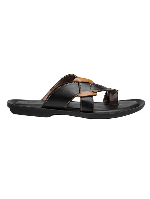 black leatherette slip on slipper - 14562095 - Very Small Image - 1