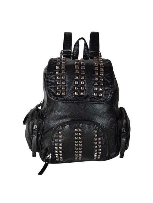 black leatherette fashion backpack - 14566455 - Very Small Image - 1