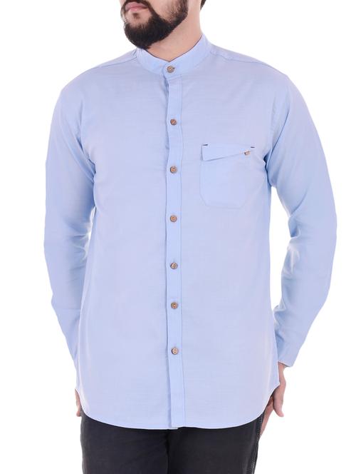 blue cotton casual shirt - 14582691 - Very Small Image - 1