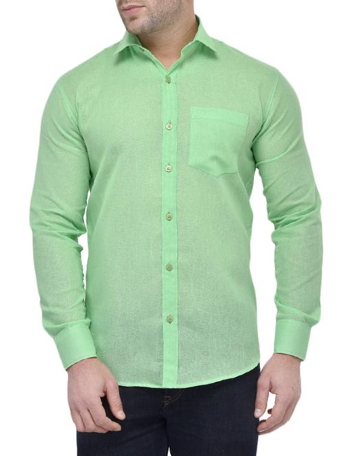 green cotton casual shirt - 14587476 - Very Small Image - 1