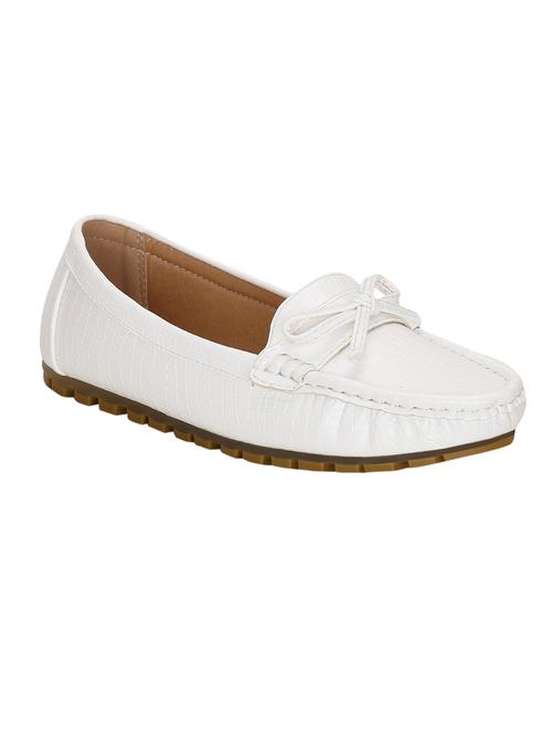 white faux leather slip on loafers - 14590683 - Very Small Image - 1
