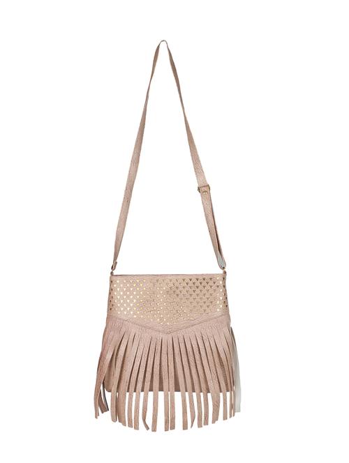 beige leatherette regular sling bag - 14593451 - Very Small Image - 1