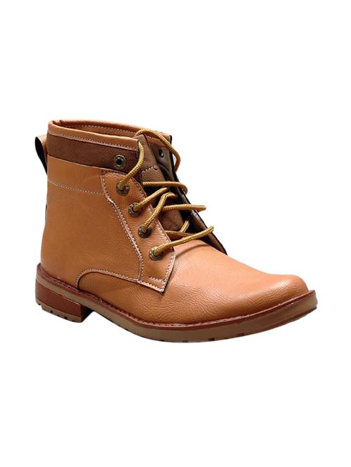 tan leatherette high ankle boot - 14595241 - Very Small Image - 1