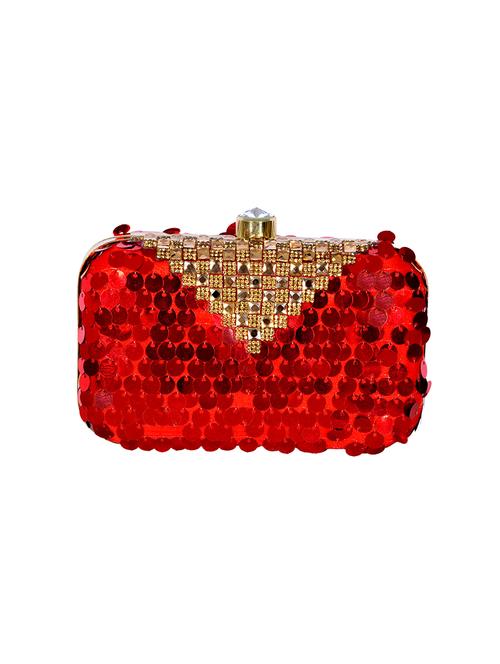 maroon silk box clutch - 14600157 - Very Small Image - 1