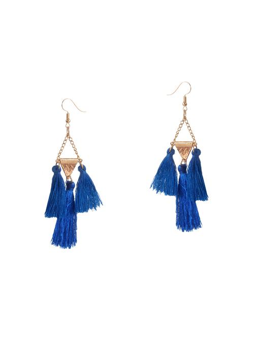 blue metal drop earrings - 14604574 - Very Small Image - 1