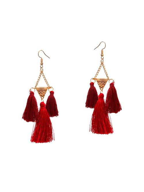 red metal drop earrings - 14604575 - Very Small Image - 1