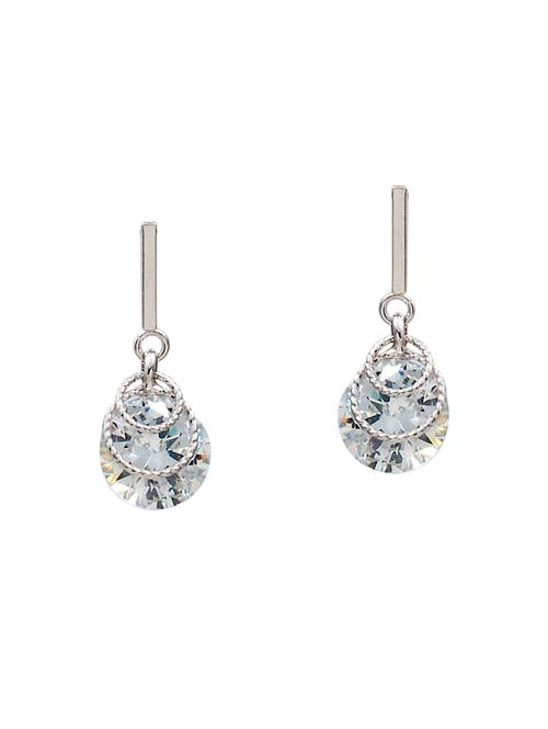 silver metal drop earrings - 14604615 - Very Small Image - 1