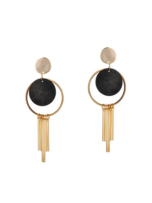 black metal drop earrings - 14604629 - Very Small Image - 1