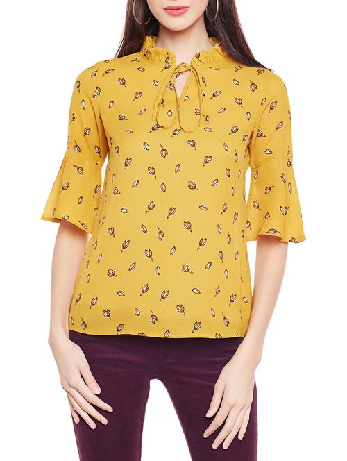 frilled tie neck bell sleeved top - 14609052 - Very Small Image - 1