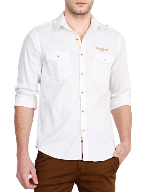 white cotton casual shirt - 14610224 - Very Small Image - 1