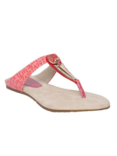 red leatherette toe separator sandals - 14612015 - Very Small Image - 1