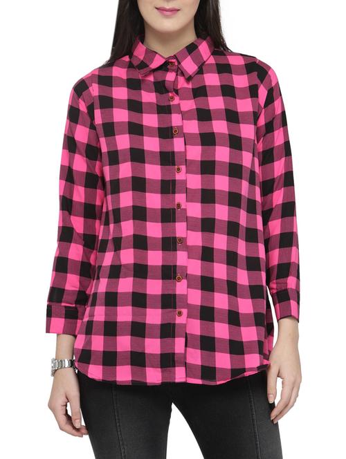 pink checkered shirt - 14616933 - Very Small Image - 1