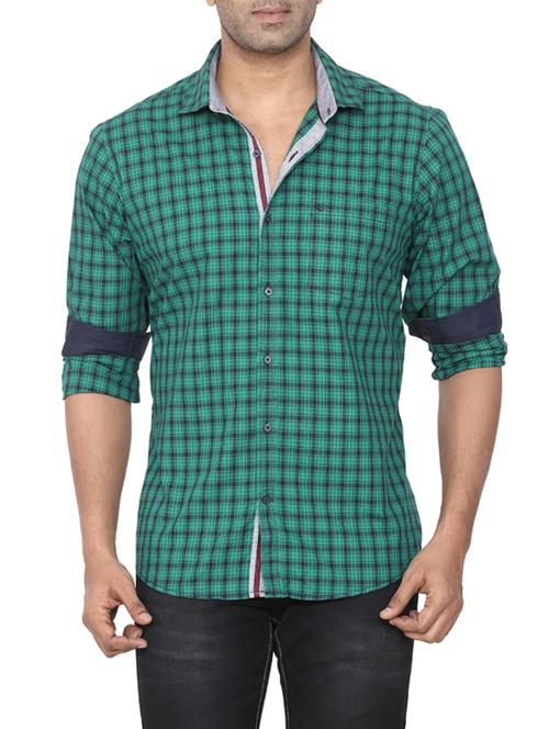 green cotton casual shirt - 14617613 - Very Small Image - 1