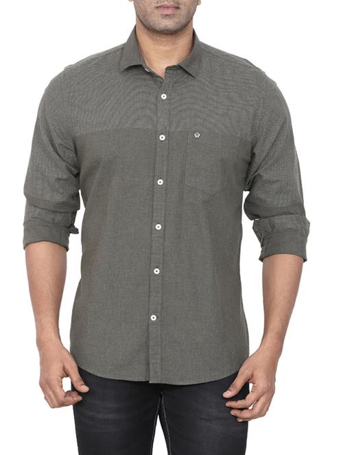 grey cotton casual shirt - 14617680 - Very Small Image - 1