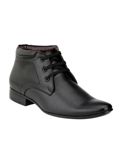 black leatherette lace-up derby - 14617826 - Very Small Image - 1