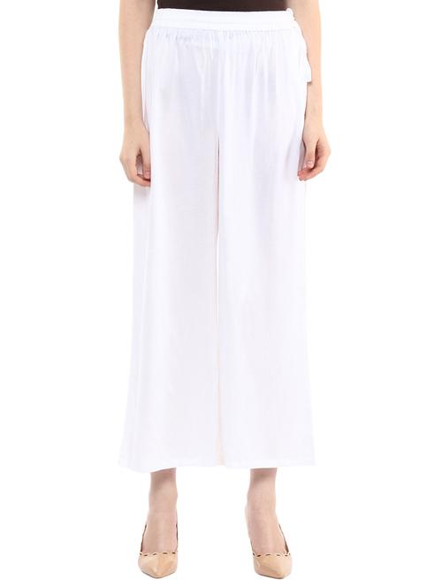 white rayon palazzos - 14618332 - Very Small Image - 1