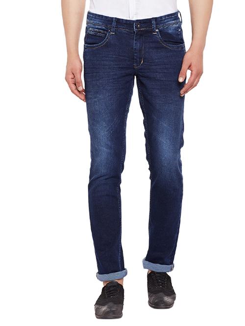 navy blue denim washed jeans - 14619661 - Very Small Image - 1