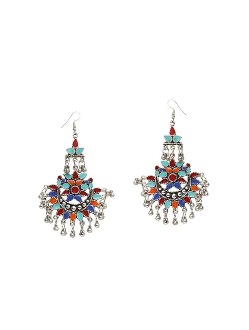 multi colored metal chandbali earrings - 14627314 - Very Small Image - 1